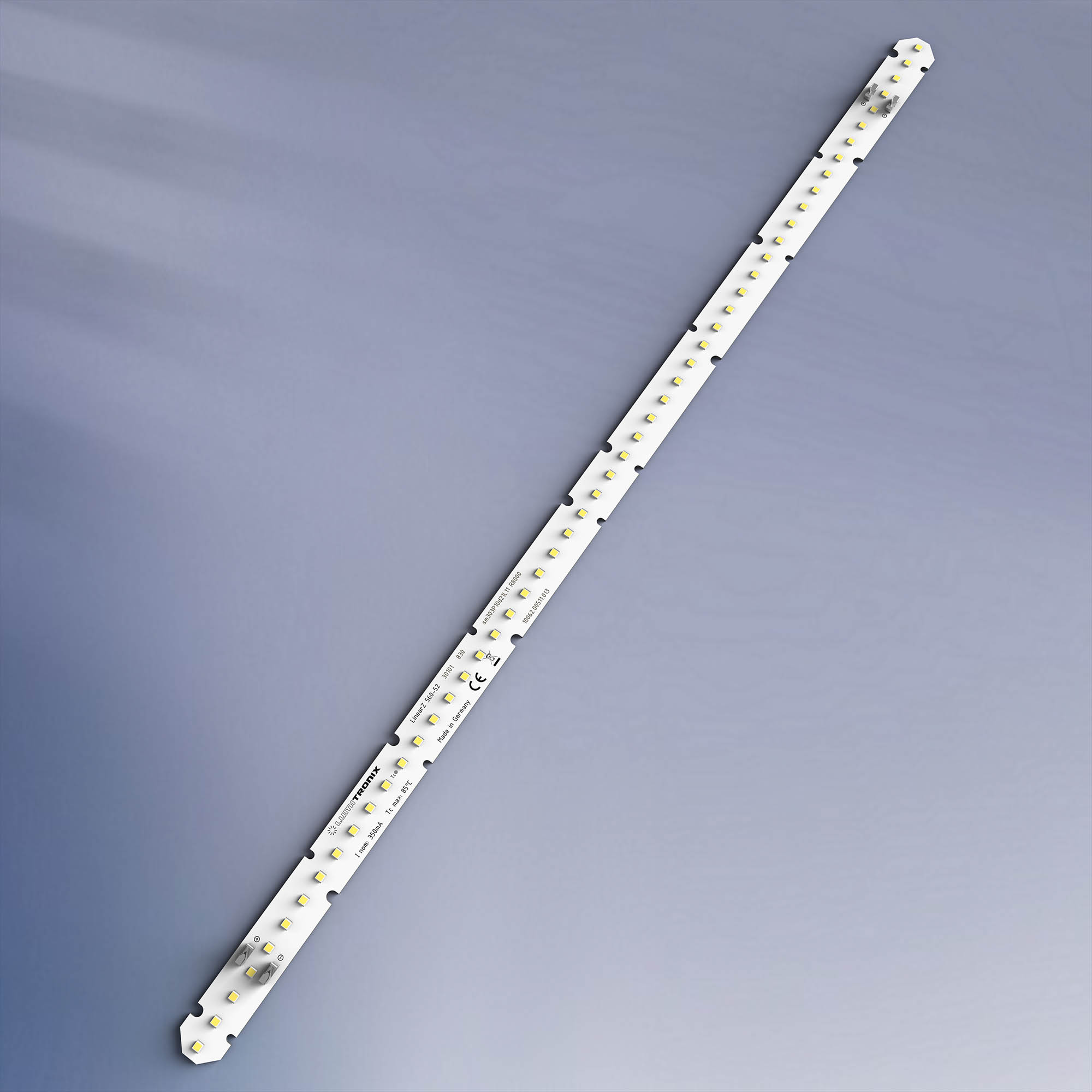 LumiBar-52-3098+ Nichia LED Strip Optisolis CRI99 D50 pure white 5000K 1504lm 28PPF 350mA 37.5V 52 LEDs 22.05in/56cm module (819lm & 7.2W/ft)