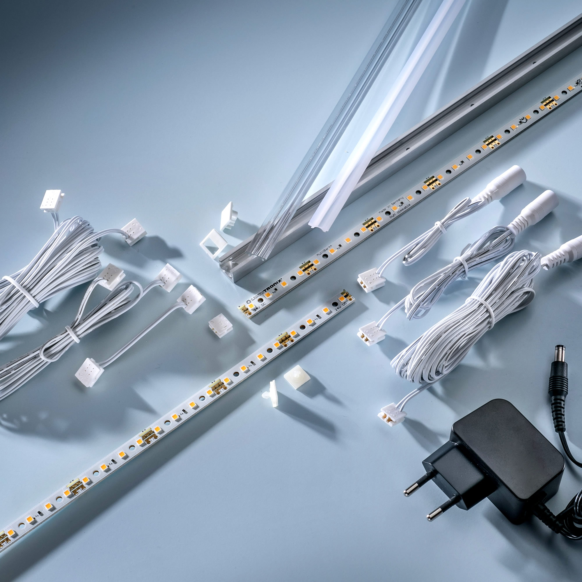 Multibar1090 Nichia LED Strip neutral white CRI90 4000K 307lm 24V 24 LEDs 19.68in/50cm bar (213lm & 1.6W/ft)