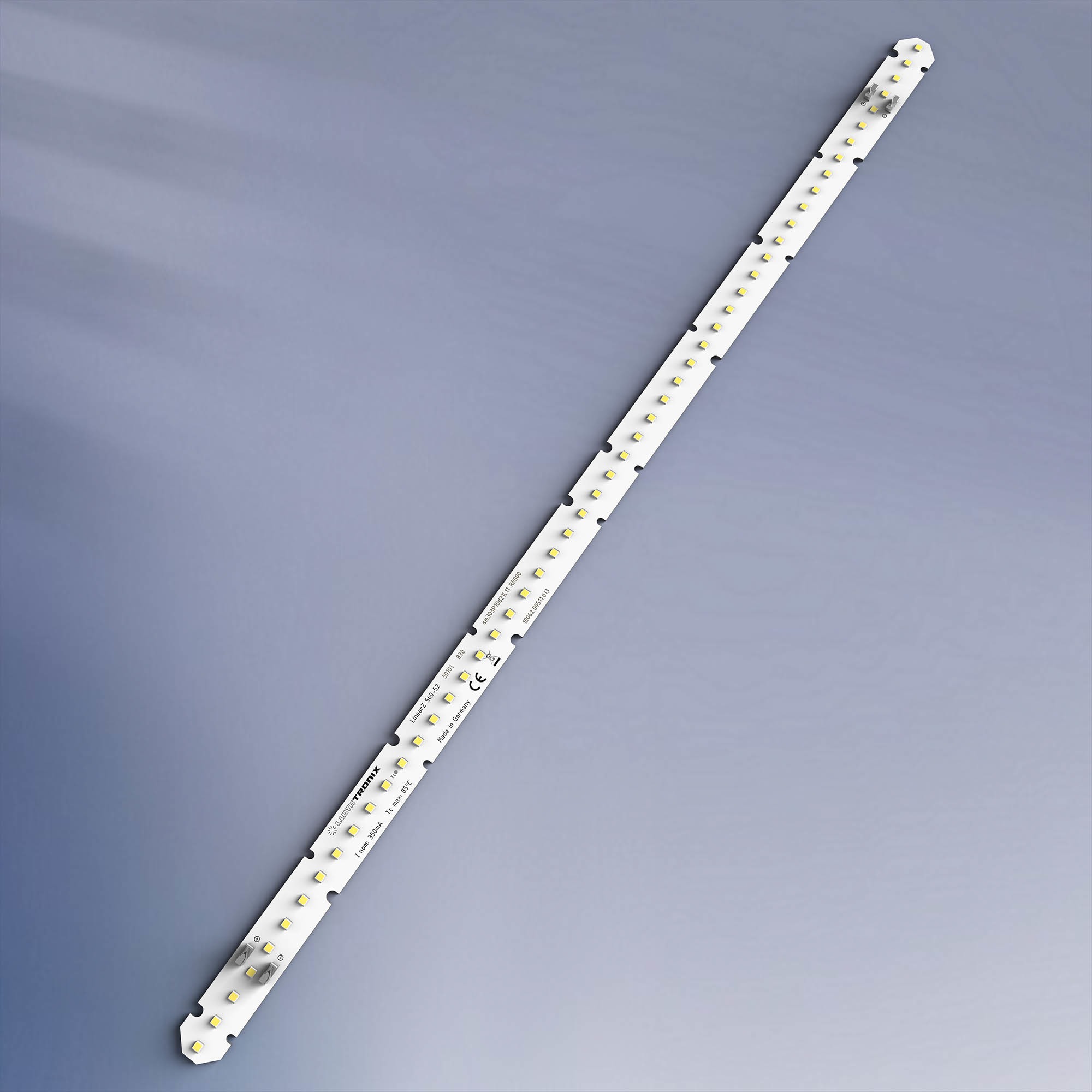 LumiBar-52-3098+ Toshiba-SSC LED Strip Sunlike CRI98 warm white 3500K 1345lm 350mA 39.6V 52 LEDs 22.05in/56cm module (732lm/ft 7.6W/ft)