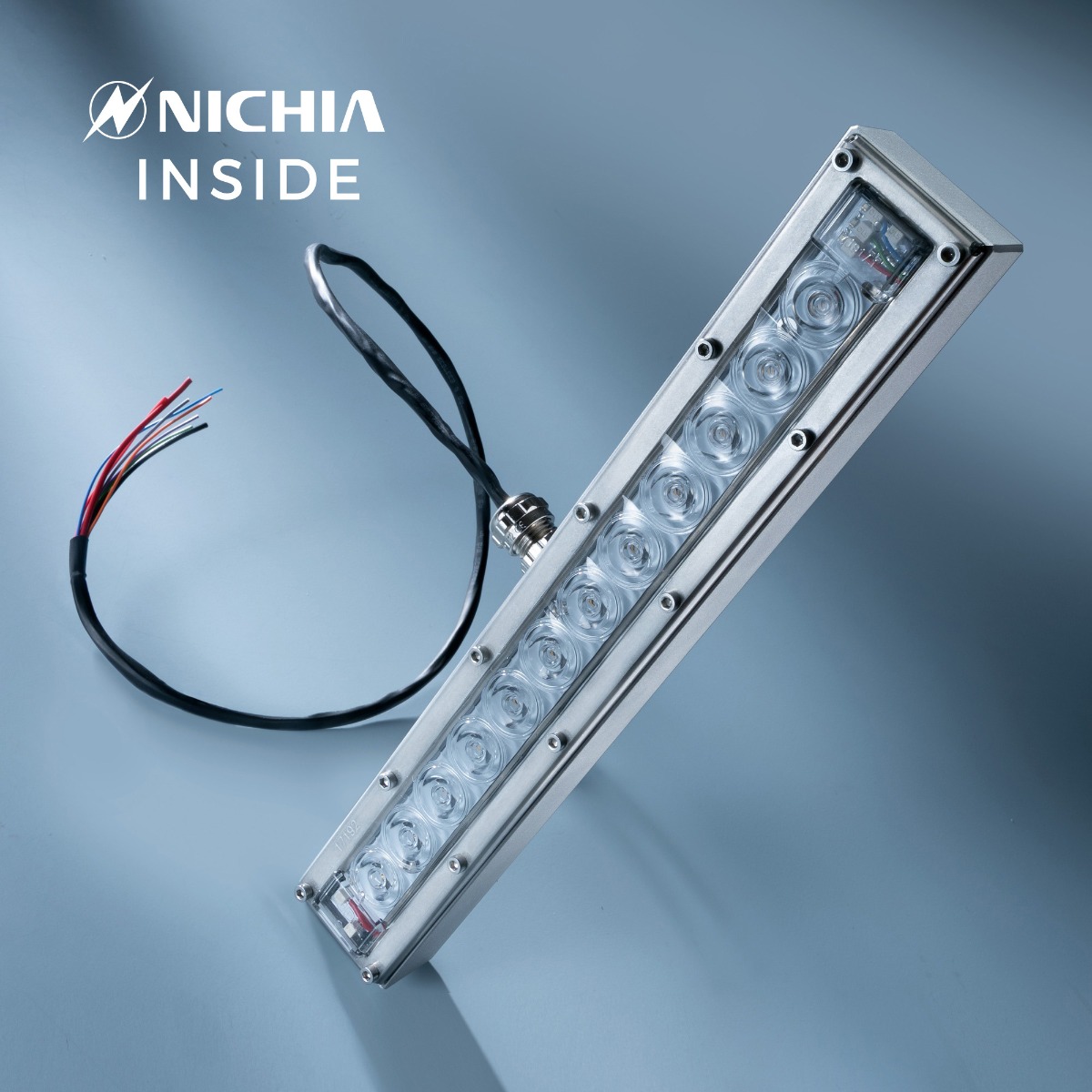 Violet UVC Nichia LED Module 280nm 12 LEDs NCSU334B 630mW 11.69" 48VDC IP67 with controler incl., for disinfection and sterilisation 