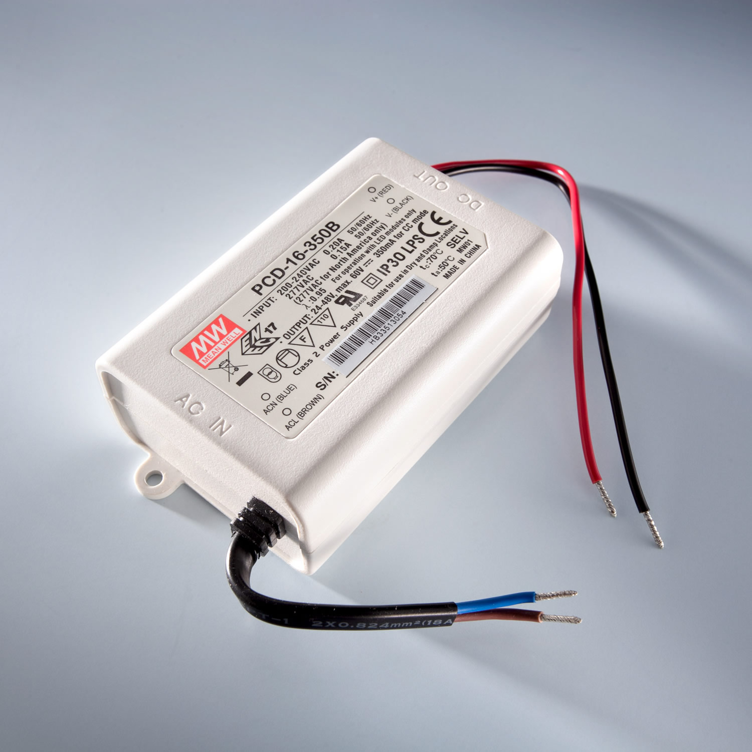 Constant Current LED Driver Mean Well PCD-16-350B IP30 350mA 24 > 48V DIM