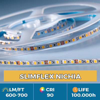 Professional SlimFlex Nichia LED Strips, 5mm width, 100.000 hours lifetime, flux up to 700 lm/ft
