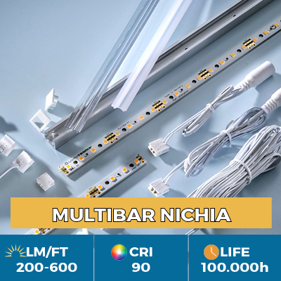 Professional Multibar Nichia LED Strips, Plug & Play, CRI90+, flux up to 600 lm/ft