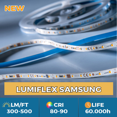 Professional Samsung LED Strips light output up to 450 lm/ft with CRI 80 or 90